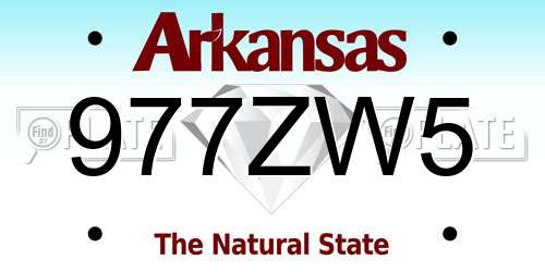 977ZW5 Arkansas License Plate