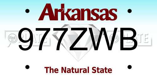 977ZWB Arkansas License Plate