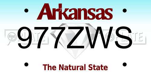 977ZWS Arkansas License Plate