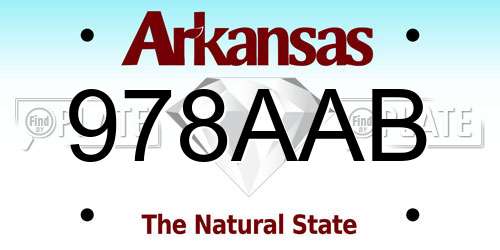 978AAB Arkansas License Plate