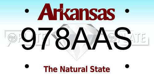 978AAS Arkansas License Plate