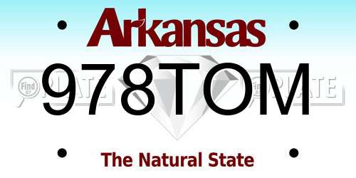 978TOM Arkansas License Plate
