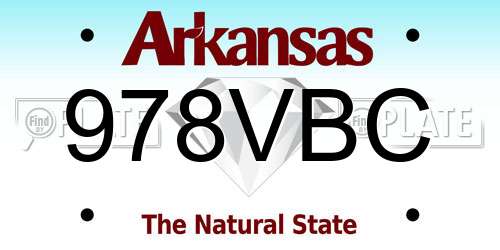 978VBC Arkansas License Plate