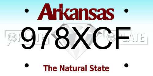 978XCF Arkansas License Plate