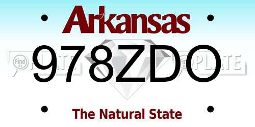 978ZDO Arkansas License Plate