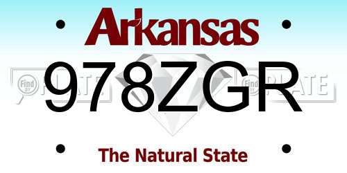 978ZGR Arkansas License Plate
