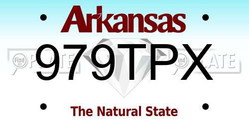 979TPX Arkansas License Plate