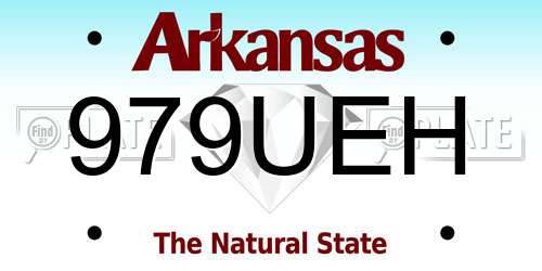 979UEH Arkansas License Plate