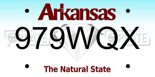 979WQX Arkansas License Plate