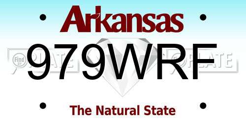 979WRF Arkansas License Plate