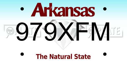979XFM Arkansas License Plate