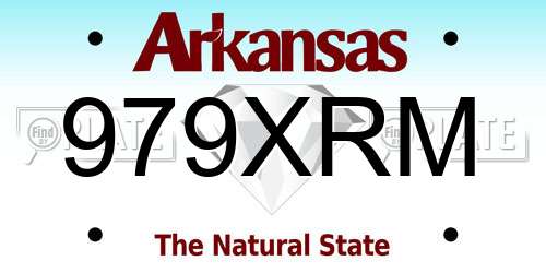 979XRM Arkansas License Plate
