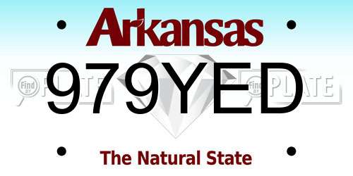 979YED Arkansas License Plate