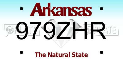 979ZHR Arkansas License Plate