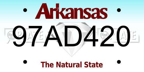 97AD420 Arkansas License Plate