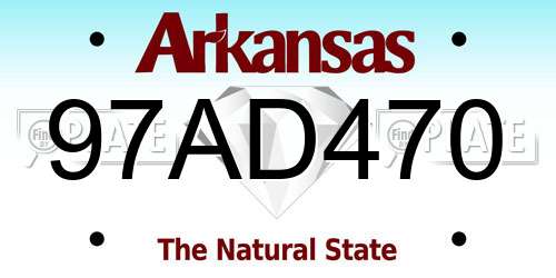 97AD470 Arkansas License Plate