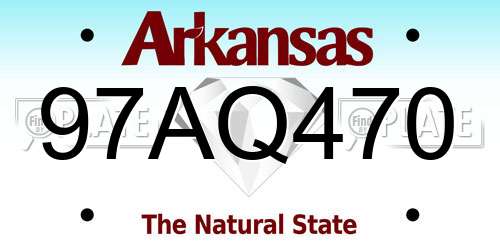 97AQ470 Arkansas License Plate