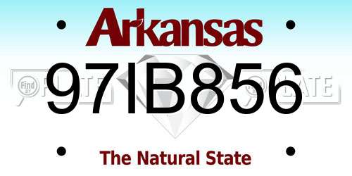 97IB856 Arkansas License Plate