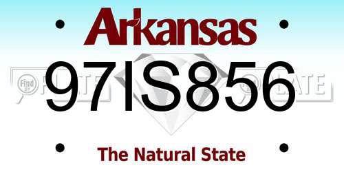 97IS856 Arkansas License Plate