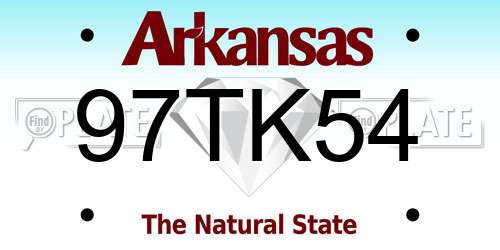 97TK54 Arkansas License Plate
