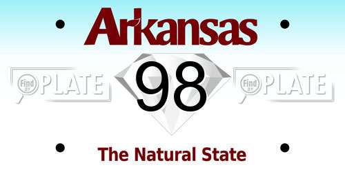 98 Arkansas License Plate