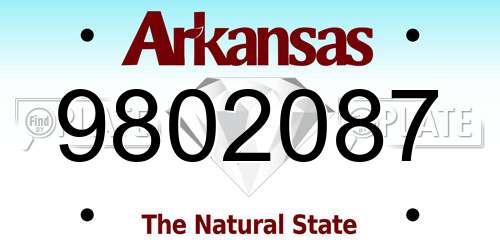 9802087 Arkansas License Plate