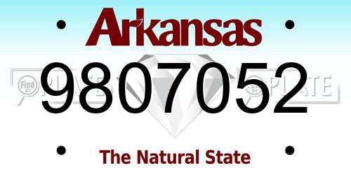 9807052 Arkansas License Plate