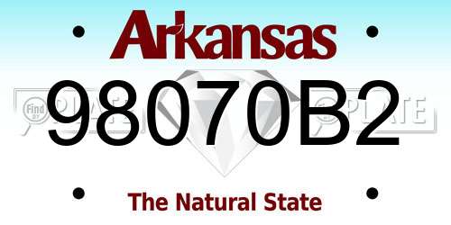 98070B2 Arkansas License Plate
