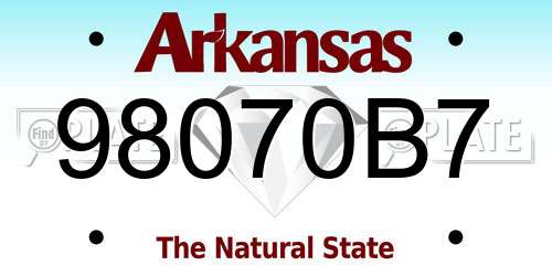 98070B7 Arkansas License Plate