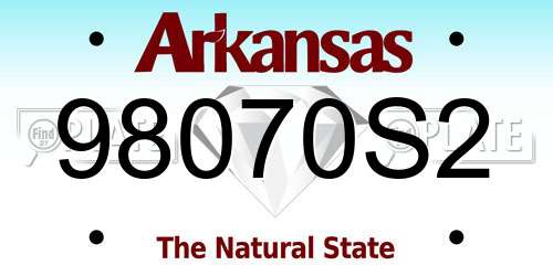 98070S2 Arkansas License Plate