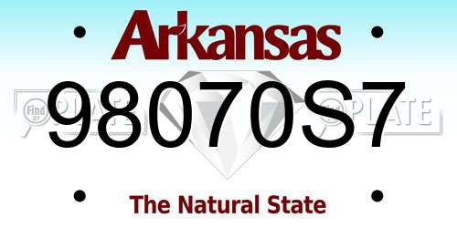 98070S7 Arkansas License Plate