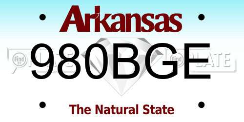 980BGE Arkansas License Plate