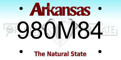 980M84 Arkansas License Plate