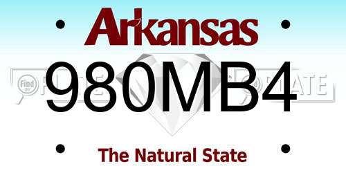 980MB4 Arkansas License Plate