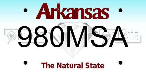 980MSA Arkansas License Plate
