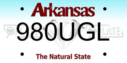 980UGL Arkansas License Plate