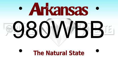 980WBB Arkansas License Plate