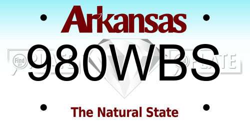 980WBS Arkansas License Plate