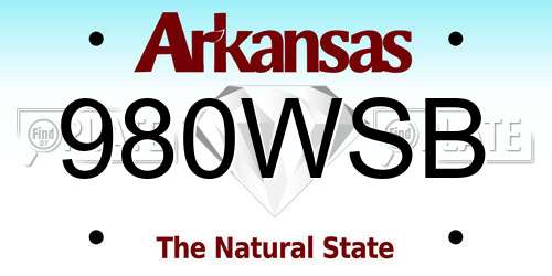980WSB Arkansas License Plate