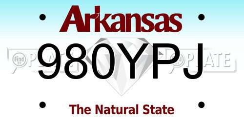 980YPJ Arkansas License Plate