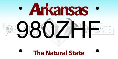 980ZHF Arkansas License Plate