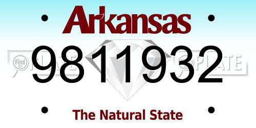 9811932 Arkansas License Plate