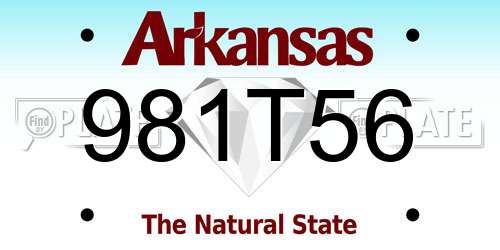 981T56 Arkansas License Plate