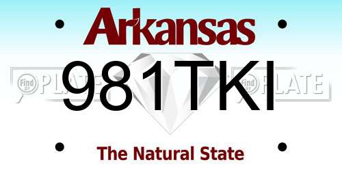 981TKI Arkansas License Plate