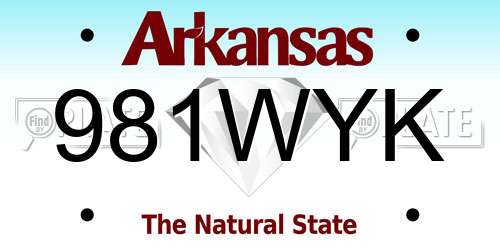 981WYK Arkansas License Plate