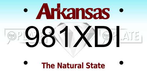 981XDI Arkansas License Plate