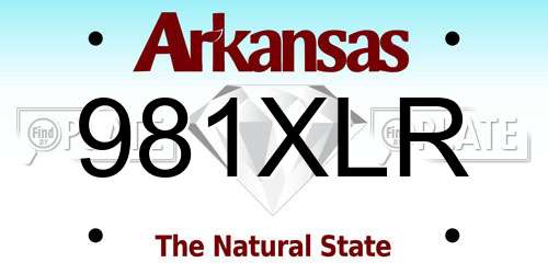 981XLR Arkansas License Plate