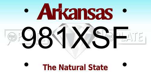 981XSF Arkansas License Plate