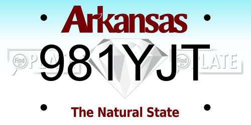 981YJT Arkansas License Plate