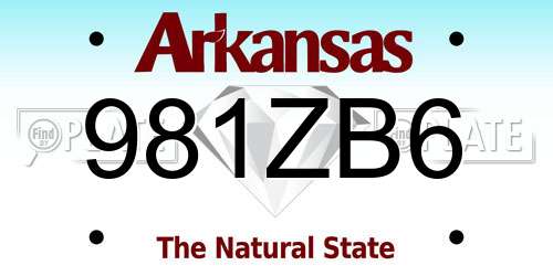 981ZB6 Arkansas License Plate